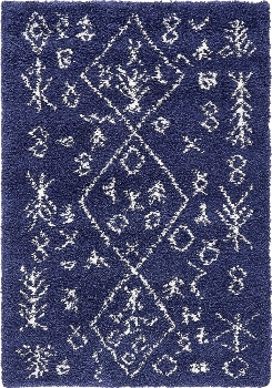 Carpet "Temara Shag" Rectangular Navy Blue