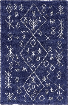 Carpet "Temara Shag" Rectangular Navy Blue