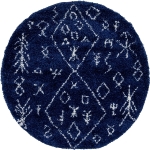 Carpet "Temara Shag" Round Navy Blue