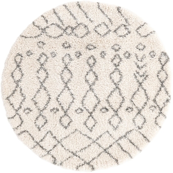 Carpet "Temara Shag" Round Ivory