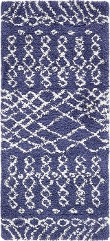 Carpet "Temara Shag" Runner Navy Blue