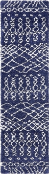 Carpet "Temara Shag" Runner Navy Blue