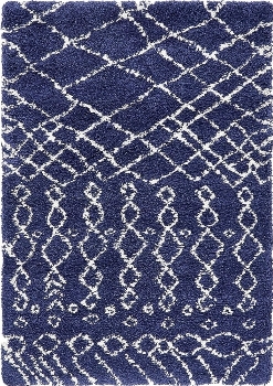 Carpet "Temara Shag" Rectangular Navy Blue