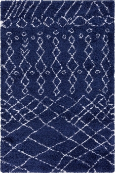 Carpet "Temara Shag" Rectangular Navy Blue