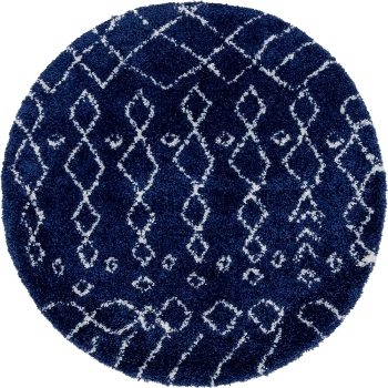 Carpet "Temara Shag" Round Navy Blue