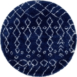 Carpet "Temara Shag" Round Navy Blue