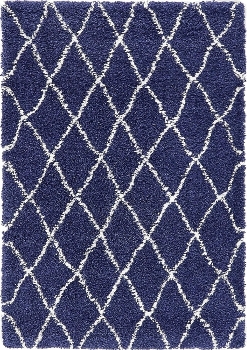 Carpet "Temara Shag" Rectangular Navy Blue