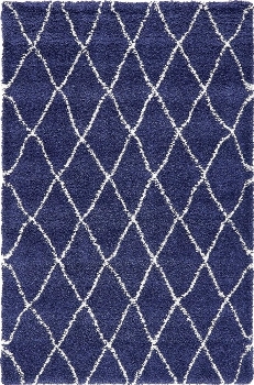 Carpet "Temara Shag" Rectangular Navy Blue