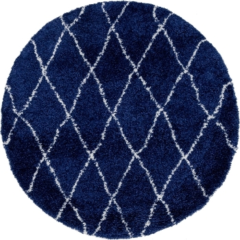 Carpet "Temara Shag" Round Navy Blue