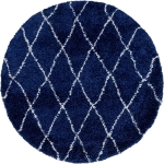 Carpet "Temara Shag" Round Navy Blue