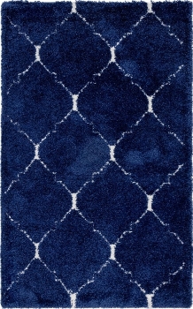 Carpet "Temara Shag" Rectangular Navy Blue