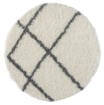 Teppich "My Shaggy Raute " rund creme