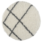 Teppich "My Shaggy Raute " rund creme