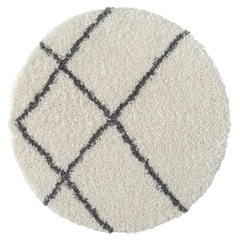 Teppich "My Shaggy Raute " rund creme