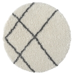 Teppich "My Shaggy Raute " rund creme
