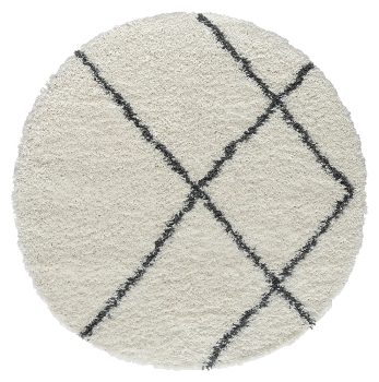 Teppich "My Shaggy Raute " rund creme