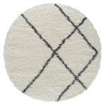Teppich "My Shaggy Raute " rund creme