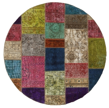 Persischer Vintage Patchwork Teppich handgeknüpft