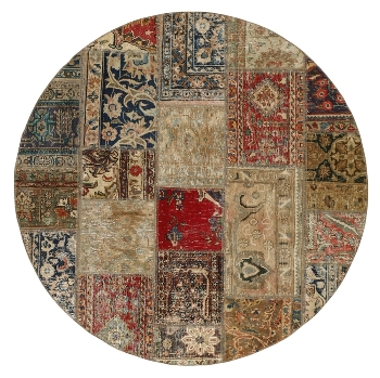 Persischer Vintage Patchwork Teppich handgeknüpft
