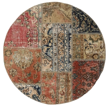 Persischer Vintage Patchwork Teppich handgeknüpft