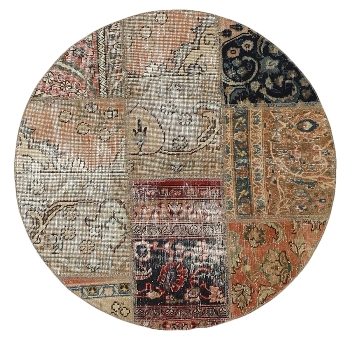 Persischer Vintage Patchwork Teppich handgeknüpft