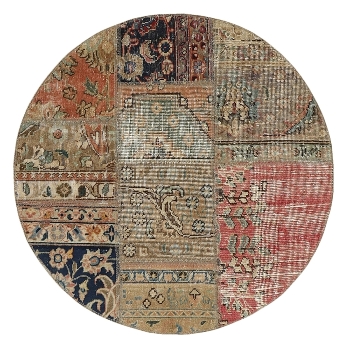 Persischer Vintage Patchwork Teppich handgeknüpft