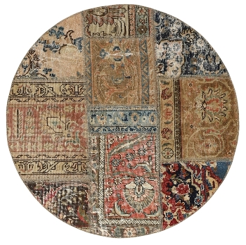Persischer Vintage Patchwork Teppich handgeknüpft