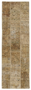 Persischer Vintage Patchwork Teppich handgeknüpft