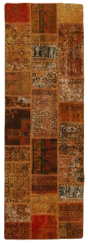 Persischer Vintage Patchwork Teppich handgeknüpft