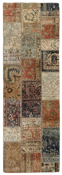 Persischer Vintage Patchwork Teppich handgeknüpft