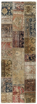 Persischer Vintage Patchwork Teppich handgeknüpft