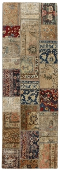 Persischer Vintage Patchwork Teppich handgeknüpft