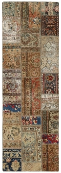 Persischer Vintage Patchwork Teppich handgeknüpft
