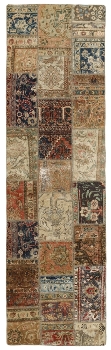 Persischer Vintage Patchwork Teppich handgeknüpft