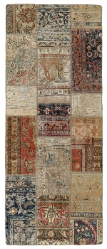 Persischer Vintage Patchwork Teppich handgeknüpft