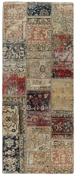 Persischer Vintage Patchwork Teppich handgeknüpft