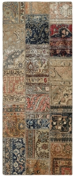 Persischer Vintage Patchwork Teppich handgeknüpft