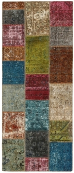 Persischer Vintage Patchwork Teppich handgeknüpft