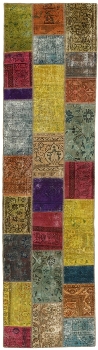 Persischer Vintage Patchwork Teppich handgeknüpft