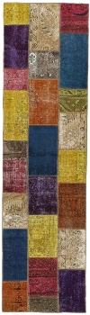 Persischer Vintage Patchwork Teppich handgeknüpft