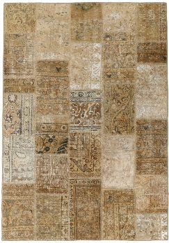Persischer Vintage Patchwork Teppich handgeknüpft