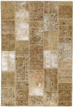 Persischer Vintage Patchwork Teppich handgeknüpft