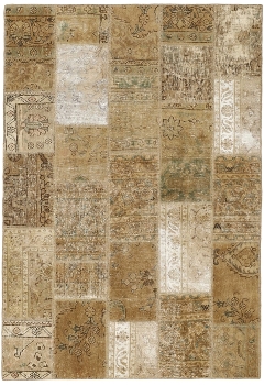 Persischer Vintage Patchwork Teppich handgeknüpft