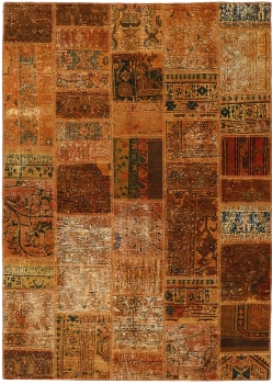 Persischer Vintage Patchwork Teppich handgeknüpft
