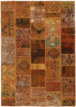 Persischer Vintage Patchwork Teppich handgeknüpft