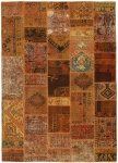 Persischer Vintage Patchwork Teppich handgeknüpft