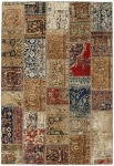 Persischer Vintage Patchwork Teppich handgeknüpft