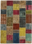 Persischer Vintage Patchwork Teppich handgeknüpft