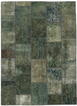 Persischer Vintage Patchwork Teppich handgeknüpft
