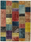 Persischer Vintage Patchwork Teppich handgeknüpft